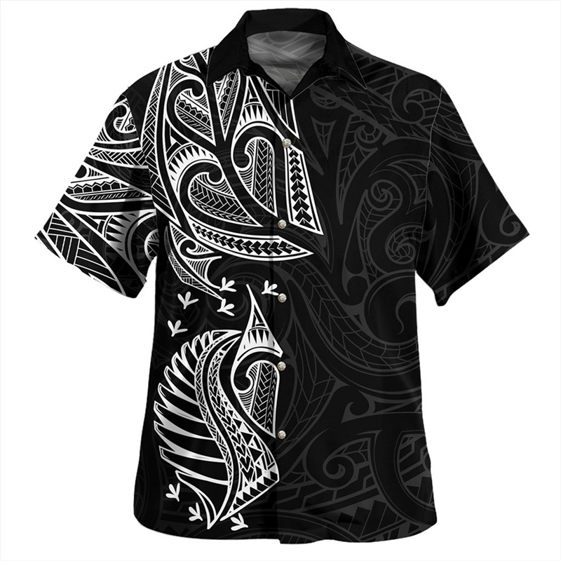 Summer Clothing Nz - Sommer Harajuku 3D-Druck Neuseeland Maori Silber