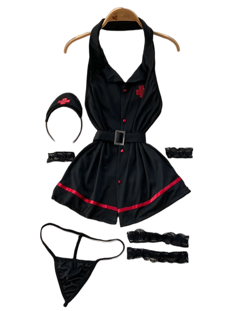 Summer Clothing Stores - Erotische Mode Sexy Neckholder-Lingerie-Kleid Sommer V-Ausschnitt