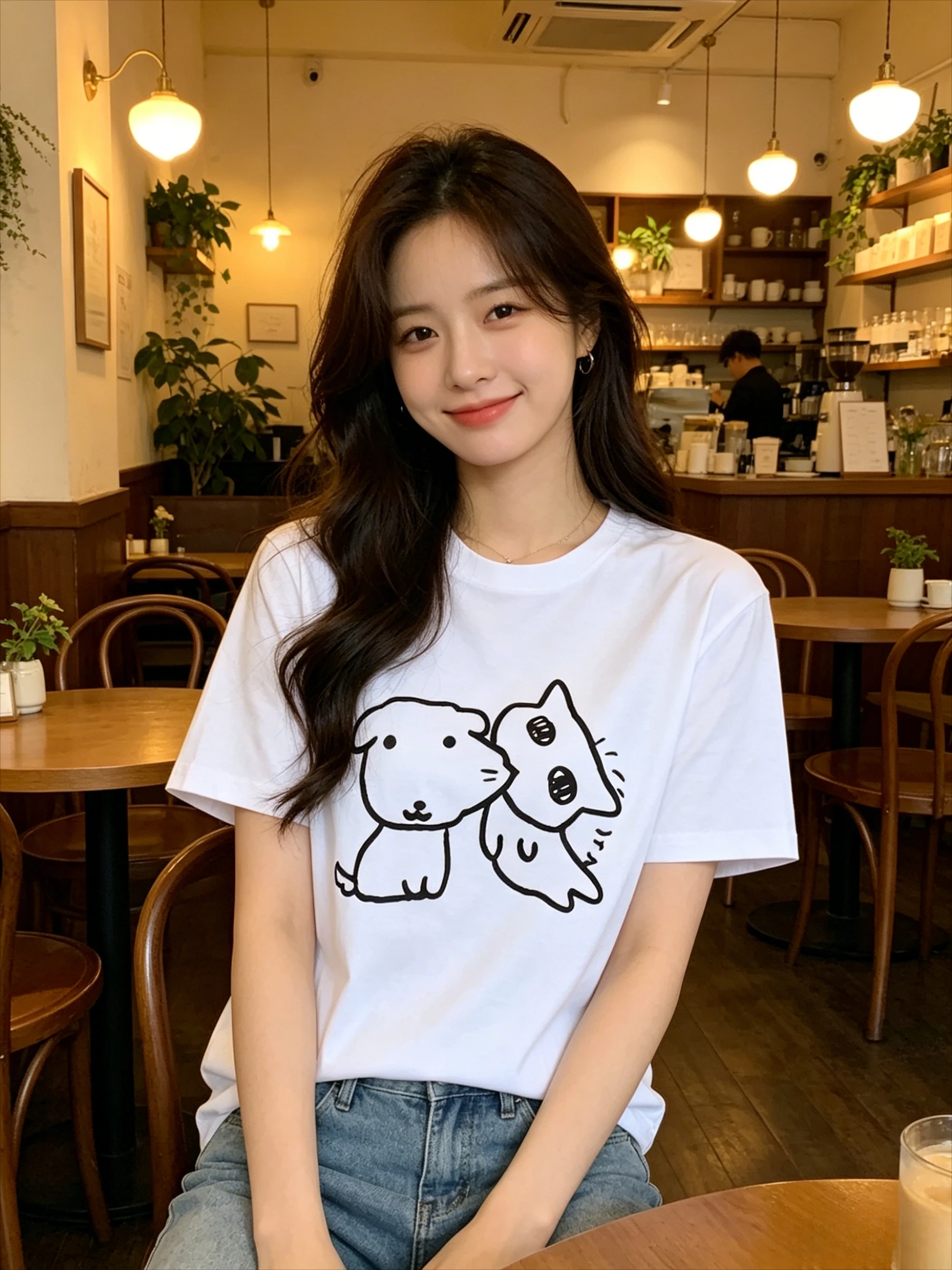Summer Clothing Drawing - 2026 Süßes, schlichtes T-Shirt mit Hunde-