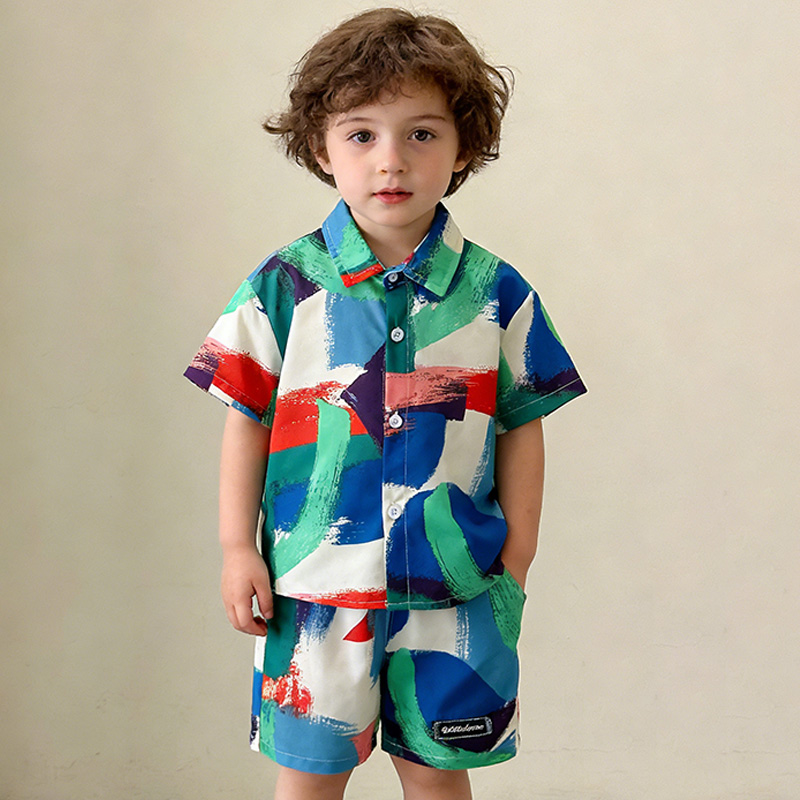 Summer Clothing Drawing - Neue Sommer-Babykleidung Set Kinder Jungen Hemd
